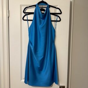 Babaton Splash Blue Backless Dress
